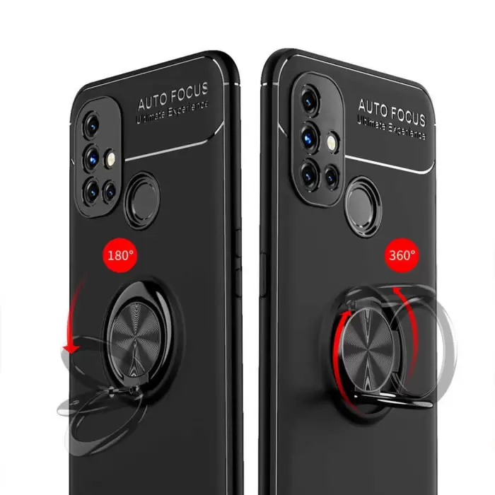 One Plus Nord N10 5G Kılıf Lopard Kamera Korumalı Yüzüklü Standlı Koruyucu Orjinal Kalite Ravel