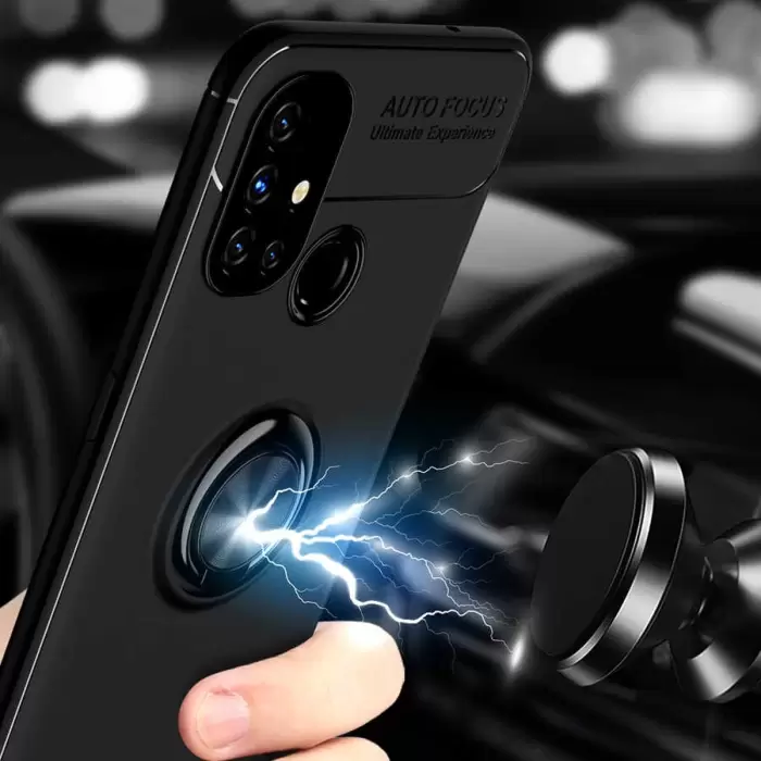 One Plus Nord N10 5G Kılıf Lopard Kamera Korumalı Yüzüklü Standlı Koruyucu Orjinal Kalite Ravel