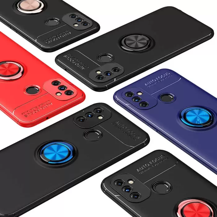 One Plus Nord N10 5G Kılıf Lopard Kamera Korumalı Yüzüklü Standlı Koruyucu Orjinal Kalite Ravel