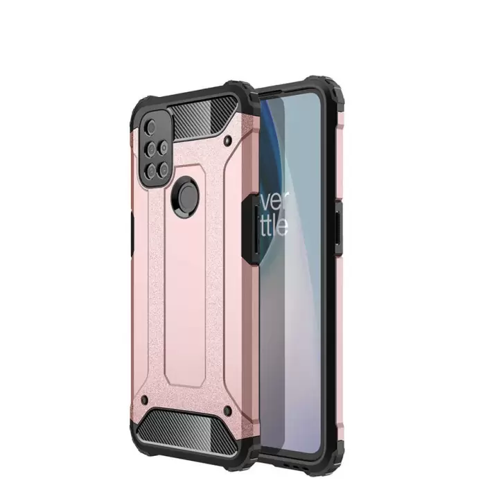One Plus Nord N10 5G Kılıf Lopard Orijinal Katman Köşe Koruma Crash Silikon Tank Kapak