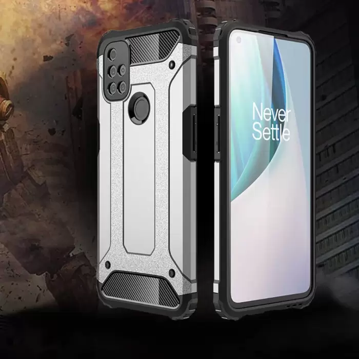 One Plus Nord N10 5G Kılıf Lopard Orijinal Katman Köşe Koruma Crash Silikon Tank Kapak