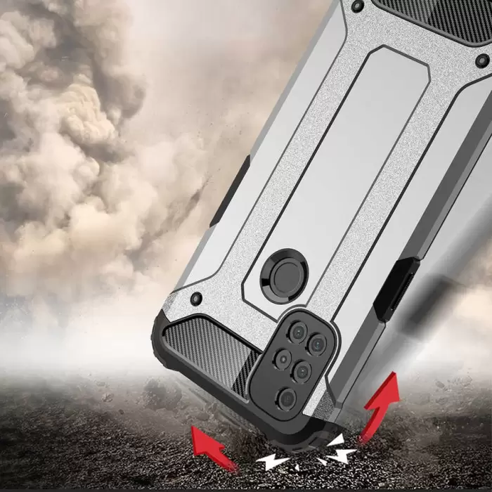 One Plus Nord N10 5G Kılıf Lopard Orijinal Katman Köşe Koruma Crash Silikon Tank Kapak