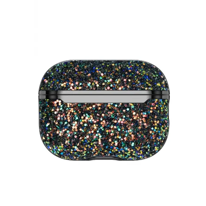 Onegif Airpods 3 (3.nesil) Bright Simli Airpods Kapak - Siyah