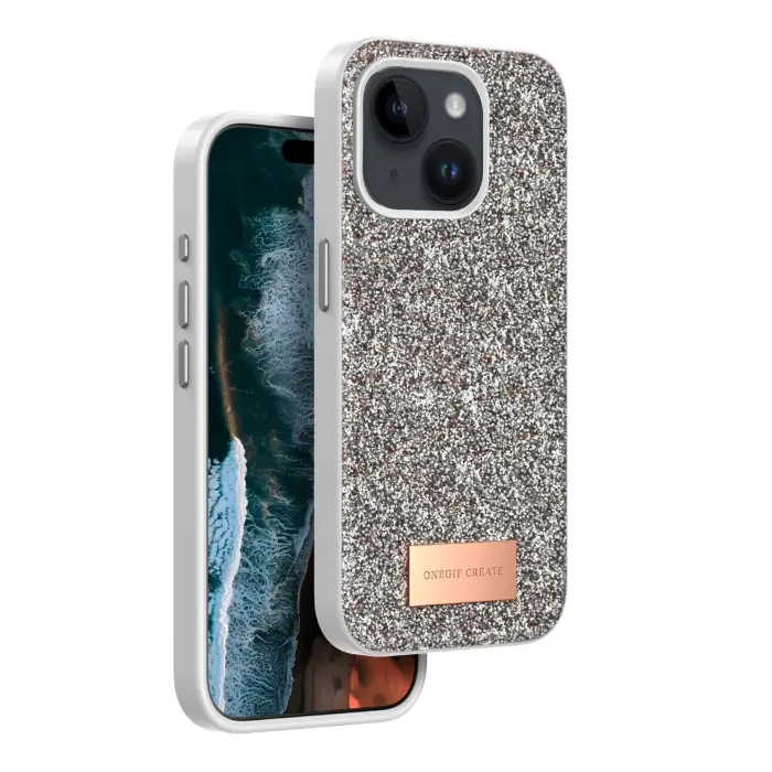 Onegif İphone 14 Bright Simli Kapak - Gold