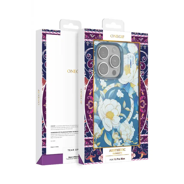 Onegif İphone 14 Flower Series Magsafe Kapak - Gri