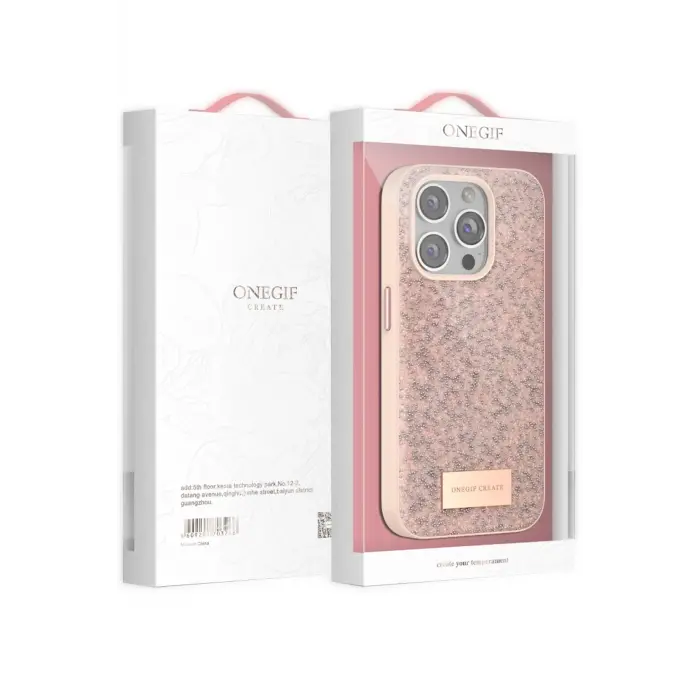Onegif İphone 14 Pro Bright Simli Kapak - Gold