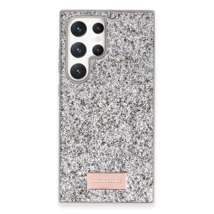 Onegif Samsung Galaxy S23 Ultra Bright Simli Kapak - Gümüş