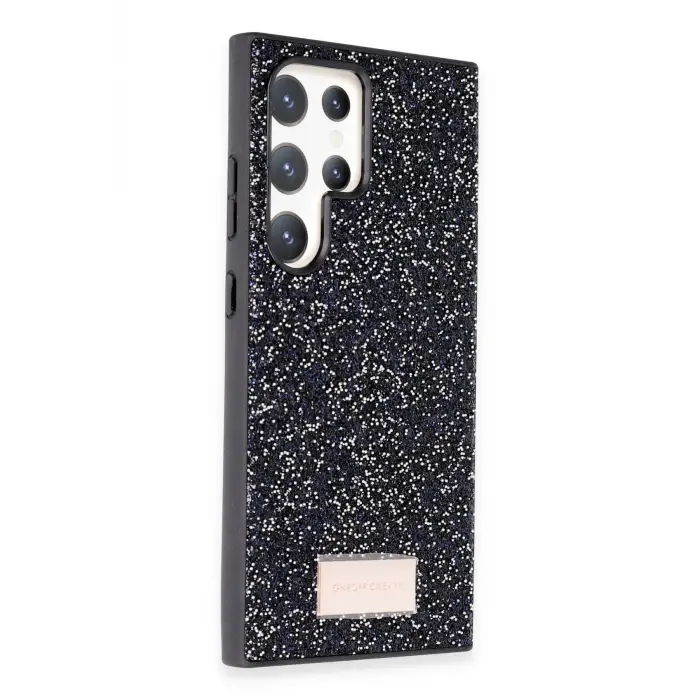 Onegif Samsung Galaxy S23 Ultra Bright Simli Kapak - Siyah