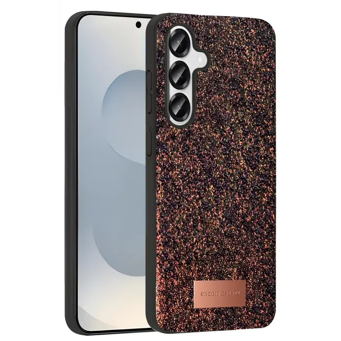 Onegif Samsung Galaxy S25 Bright Simli Kapak - Derin Mor