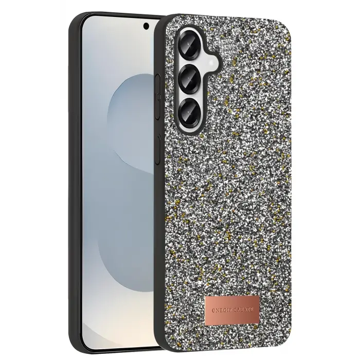 Onegif Samsung Galaxy S25 Plus Bright Simli Kapak - Gümüş