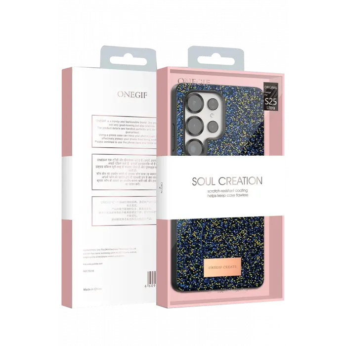 Onegif Samsung Galaxy S25 Ultra Bright Simli Kapak - Gümüş