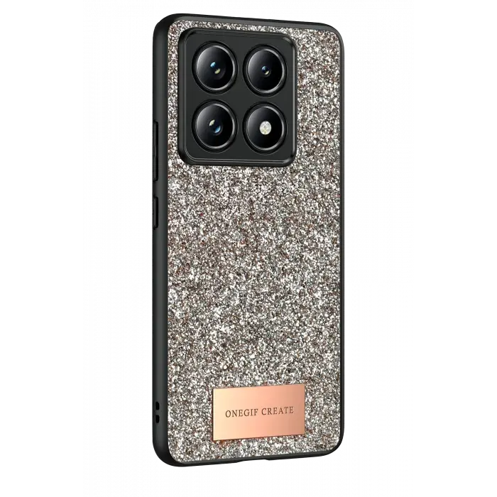 Onegif Xiaomi Mi 14t Pro Bright Simli Kapak - Gold