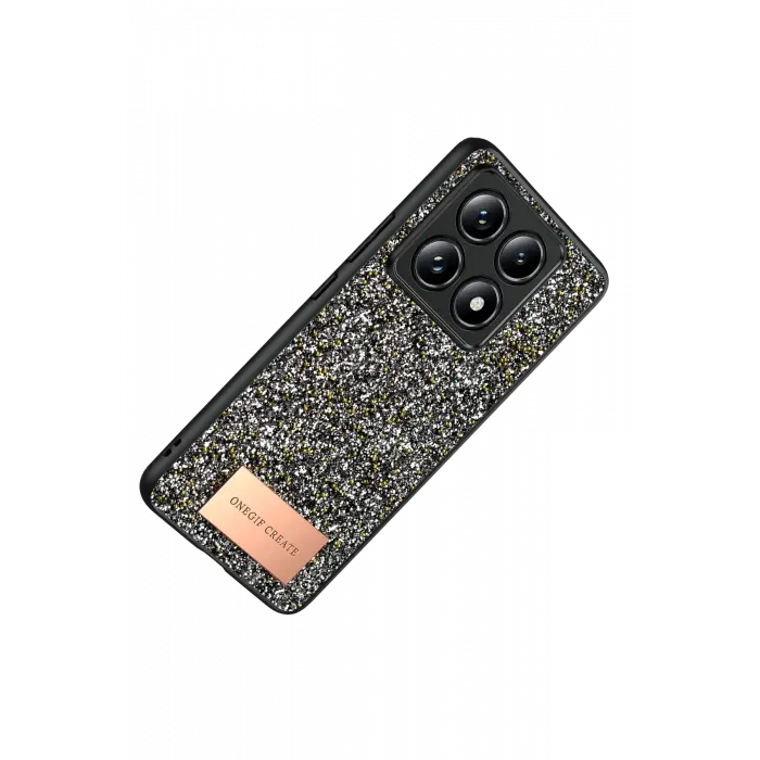 Onegif Xiaomi Mi 14t Pro Bright Simli Kapak - Gümüş