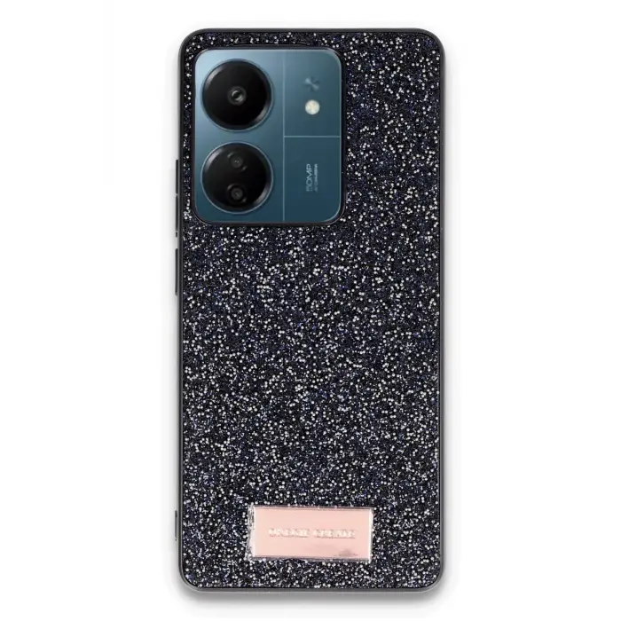 Onegif Xiaomi Redmi 13c Bright Simli Kapak - Siyah