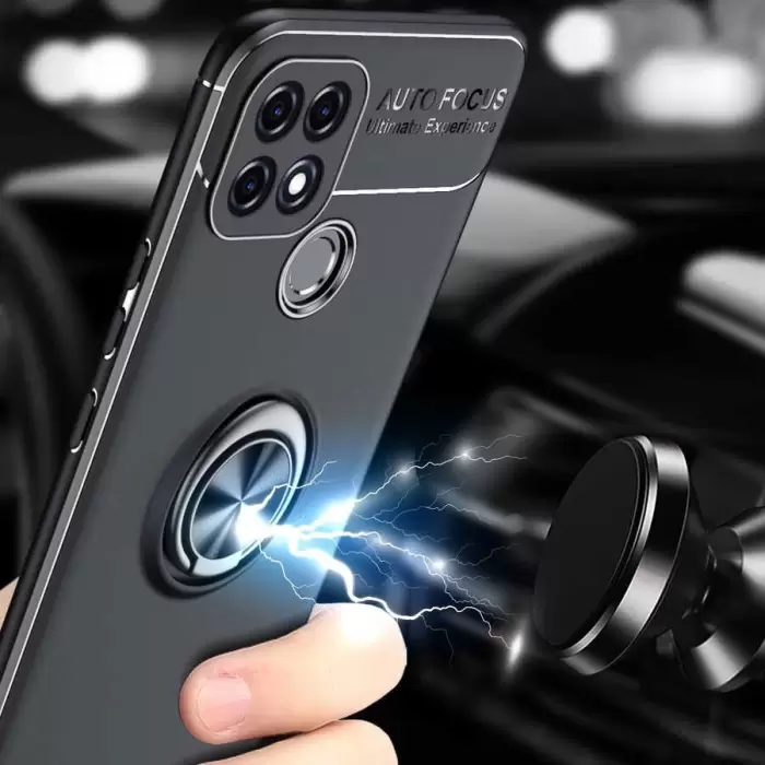Oppo A15 Kılıf Lopard Kamera Korumalı Yüzüklü Standlı Koruyucu Orjinal Kalite Ravel