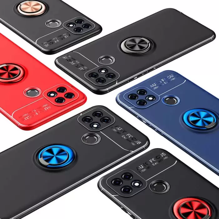 Oppo A15 Kılıf Lopard Kamera Korumalı Yüzüklü Standlı Koruyucu Orjinal Kalite Ravel