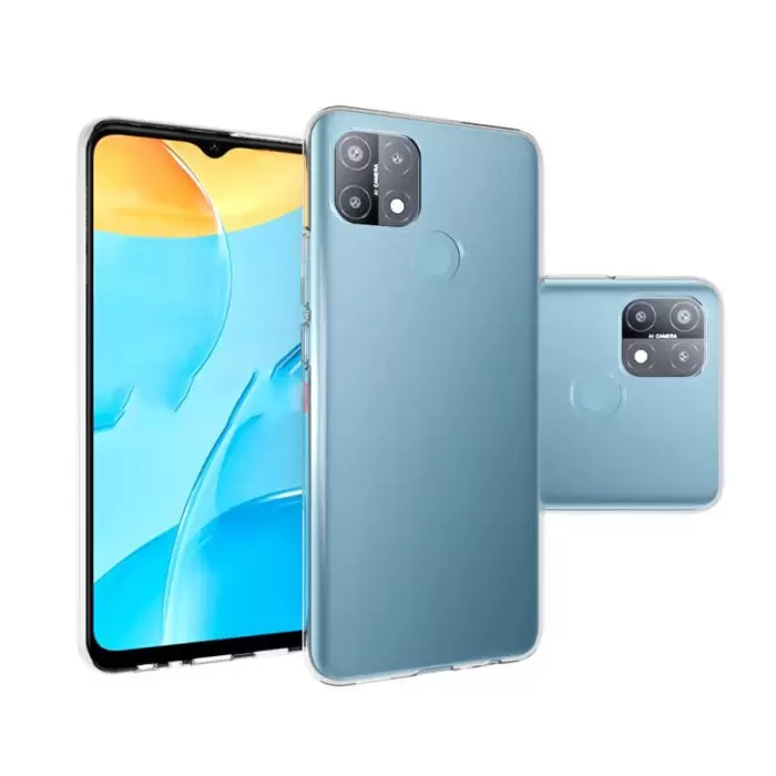 Oppo A15S Kılıf Lopard Kamera Korumalı Renksiz Şeffaf Esnek Silikon Kapak Süper