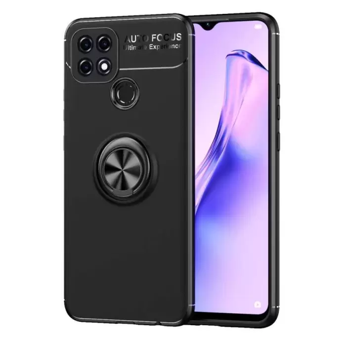 Oppo A15S Kılıf Lopard Kamera Korumalı Yüzüklü Standlı Koruyucu Orjinal Kalite Ravel