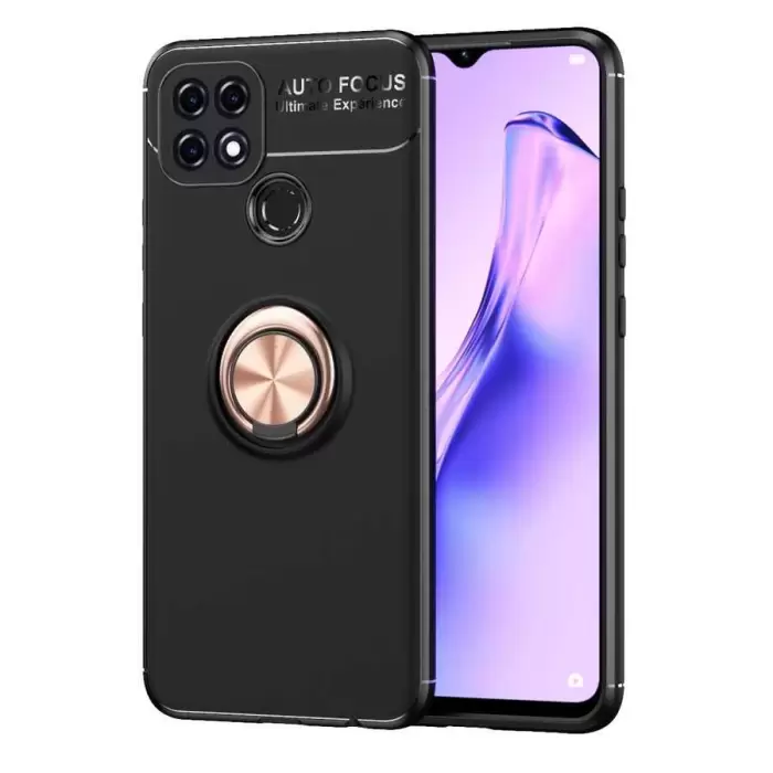 Oppo A15S Kılıf Lopard Kamera Korumalı Yüzüklü Standlı Koruyucu Orjinal Kalite Ravel
