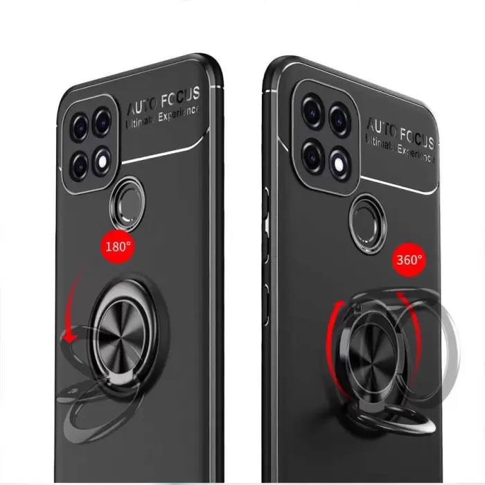 Oppo A15S Kılıf Lopard Kamera Korumalı Yüzüklü Standlı Koruyucu Orjinal Kalite Ravel