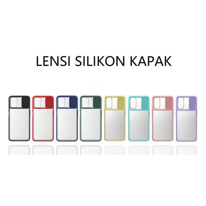 Oppo A52 Kılıf Lopard Slayt Sürgülü Kamera Korumalı Renkli Silikon Kapak