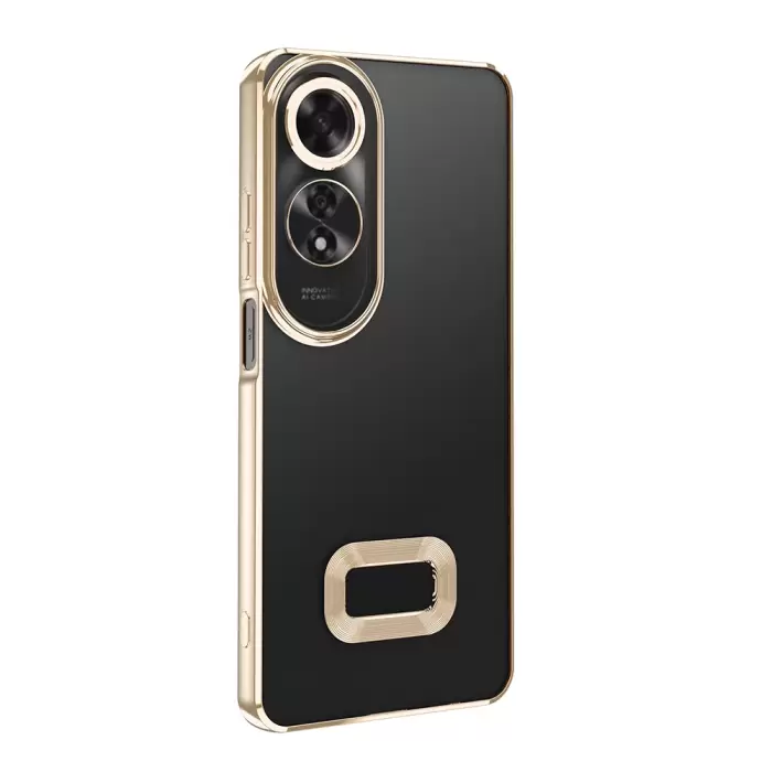 Oppo A60 Kamera Lens Korumalı Şeffaf Renkli Logo Gösteren Omega Kapak