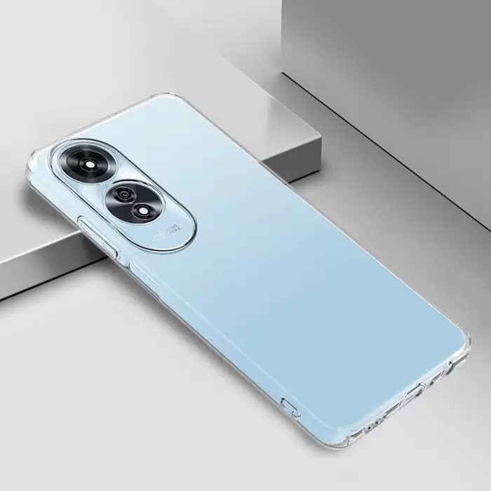 Oppo A60 Kılıf Lopard Kamera Korumalı Renksiz Şeffaf Esnek Silikon Kapak Süper