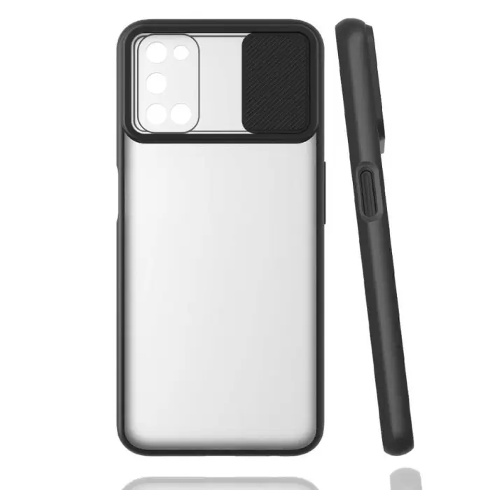 Oppo A92 Kılıf Lopard Slayt Sürgülü Kamera Korumalı Renkli Silikon Kapak