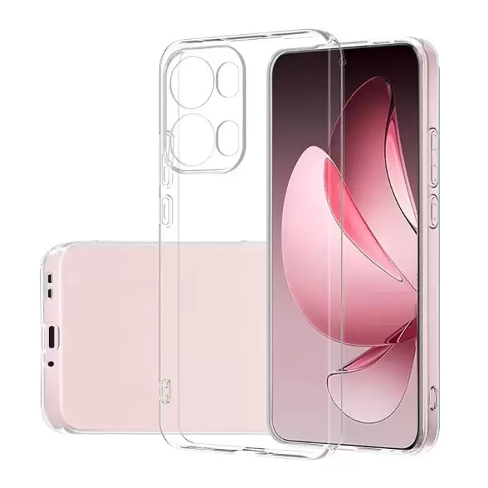 Oppo Reno 13 Pro Kılıf Lopard Kamera Korumalı Renksiz Şeffaf Esnek Silikon Kapak Süper