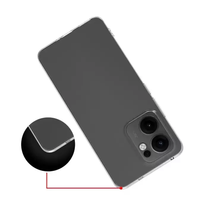 Oppo Reno 13f 5g Kılıf Lopard Kamera Korumalı Renksiz Şeffaf Esnek Silikon Kapak Süper