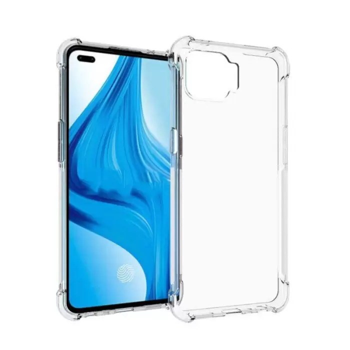 Oppo Reno 4 Lite Kılıf Lopard Nitro Antishock Köşe Koruma Darbe Emici Şeffaf Orjinal Doku Silikon