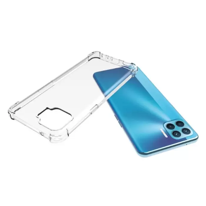 Oppo Reno 4 Lite Kılıf Lopard Nitro Antishock Köşe Koruma Darbe Emici Şeffaf Orjinal Doku Silikon