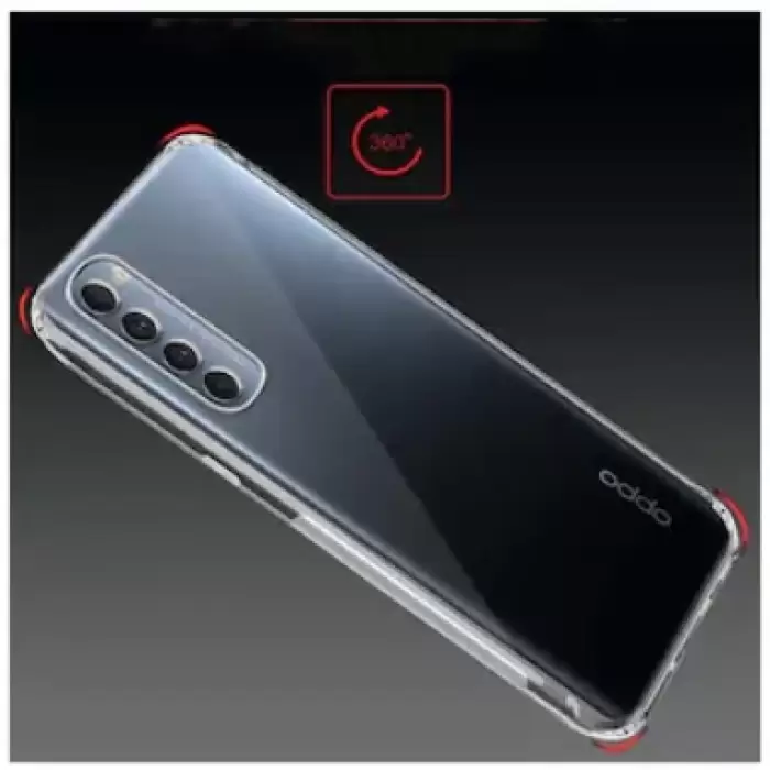 Oppo Reno 4 Pro 4G Kılıf Lopard Nitro Antishock Köşe Koruma Darbe Emici Şeffaf Orjinal Doku Silikon