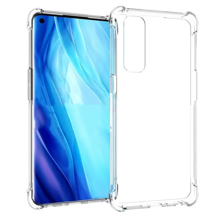Oppo Reno 4 Pro 4G Kılıf Lopard Nitro Antishock Köşe Koruma Darbe Emici Şeffaf Orjinal Doku Silikon