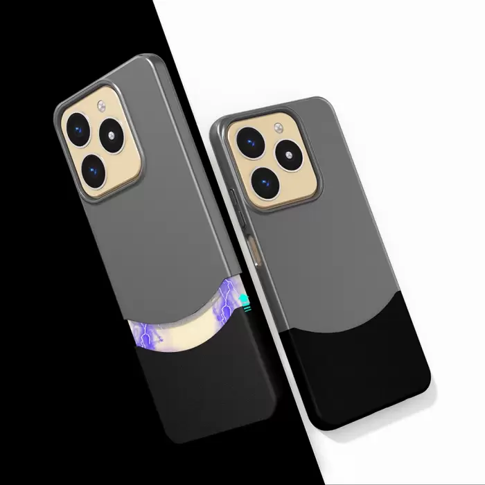 Realme C61 Kılıf Mıknatıslı Lopard Duble Kapak