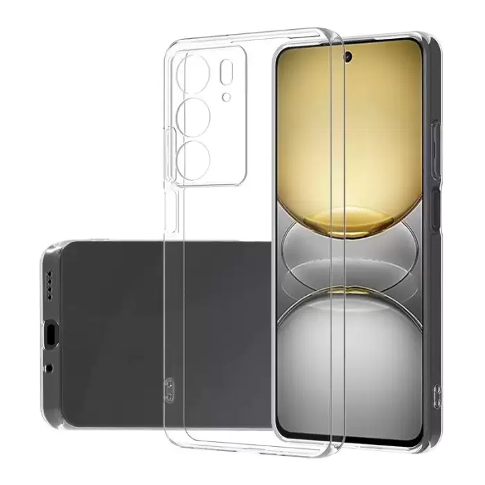 Realme C75 Kılıf Lopard Kamera Korumalı Renksiz Şeffaf Esnek Silikon Kapak Süper