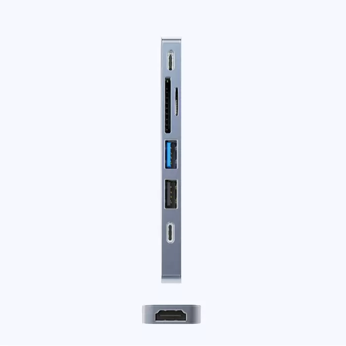 Recci Rh08 Type-c To Type-c + Sd/tf + Usb3.0 + Usb2.0 + Hdmı + Thunderbolt 3 Bağlantılı 7in2 Hub