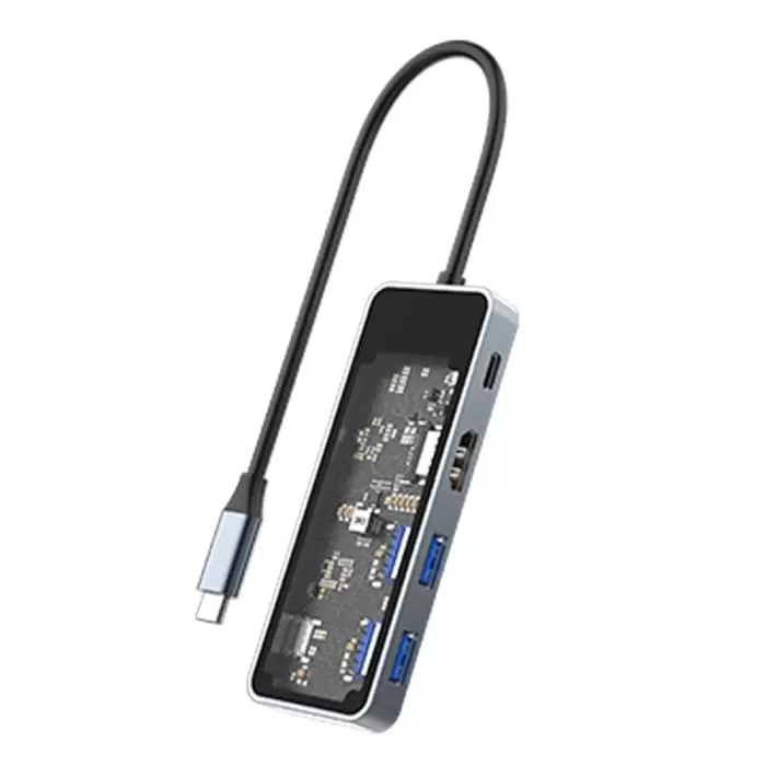 Recci Rh16 Type-c To Type-c Pd100w + Usb3.0 + Hdmı + Type-c Bağlantılı 5in1 Hub