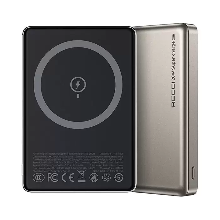 Recci Rpb-w26 Armor Series Ultra İnce Pd 20w Hızlı Şarj  Wireless Powerbank 15w 10000mah