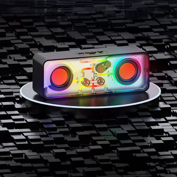 Recci Rsk-w38 Space Station Series Rgb Led Işıklı Bluetooth Hoparlör Fm Radio Özellikli