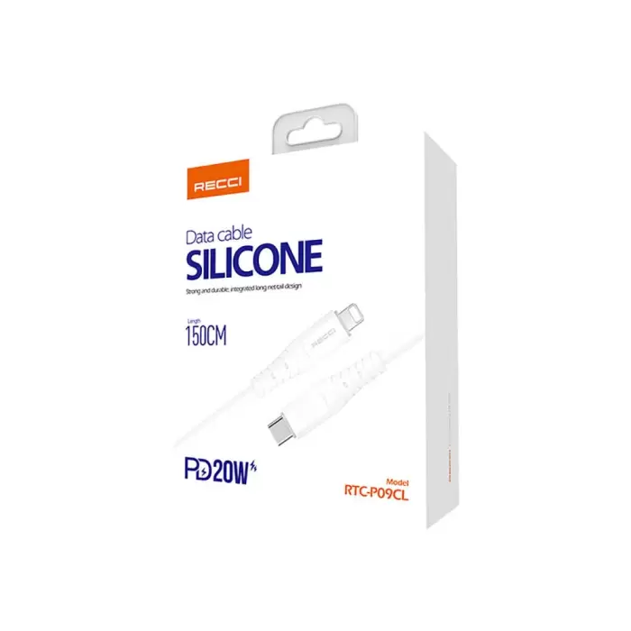 Recci Rtc-p09cl Silicone Series 20w Hızlı Şarj  Type-c To Lightning Pd Kablo 1.5m