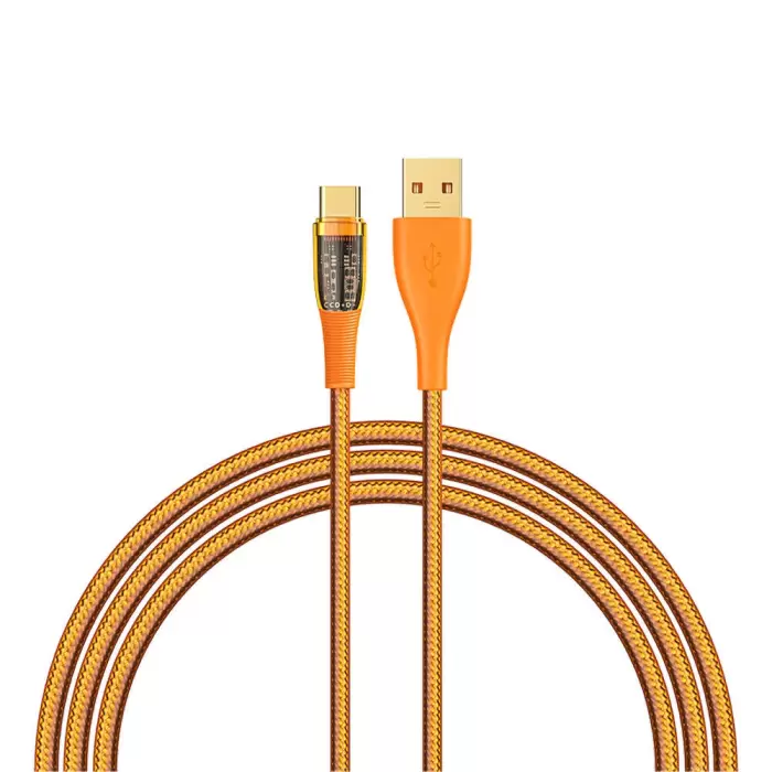 Recci Rtc-p19c Amber Series Usb-a To Type-c 6a Şeffaf Tasarım Şarj Ve Data Kablosu 1.5m