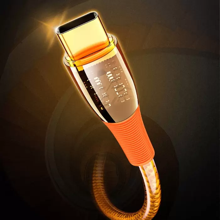 Recci Rtc-p19c Amber Series Usb-a To Type-c 6a Şeffaf Tasarım Şarj Ve Data Kablosu 1.5m