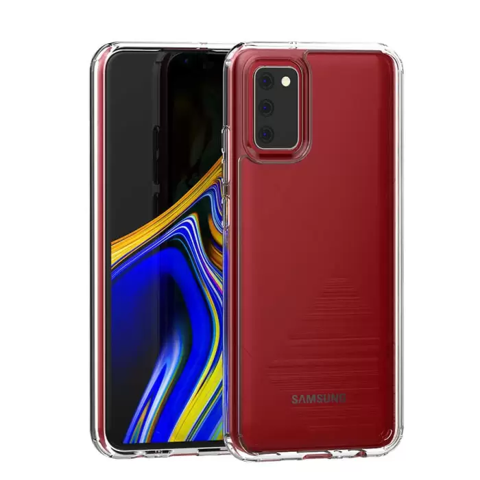 Samsung Galaxy A02S Coss Sert Darbe Emici Silikon Şeffaf Kamera Korumalı Arka Kapak