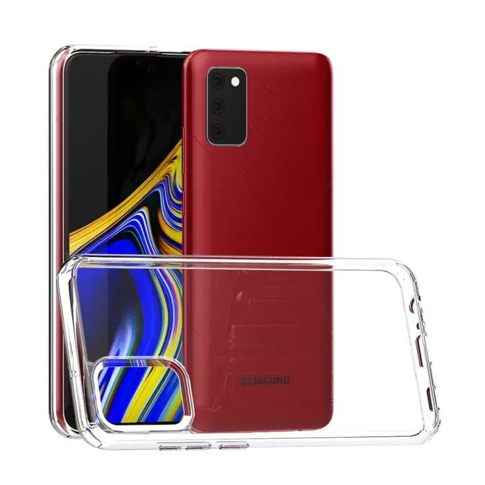 Samsung Galaxy A02S Coss Sert Darbe Emici Silikon Şeffaf Kamera Korumalı Arka Kapak