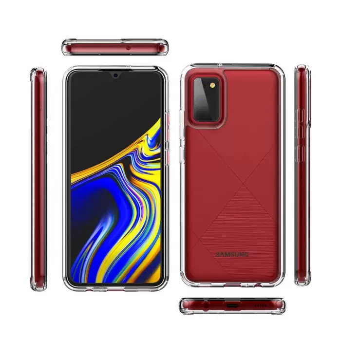 Samsung Galaxy A02S Coss Sert Darbe Emici Silikon Şeffaf Kamera Korumalı Arka Kapak