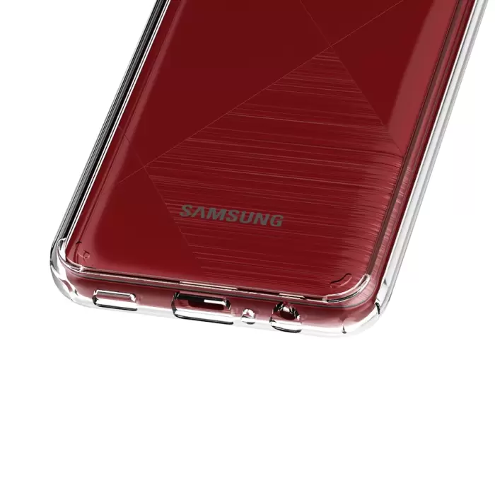 Samsung Galaxy A02S Coss Sert Darbe Emici Silikon Şeffaf Kamera Korumalı Arka Kapak