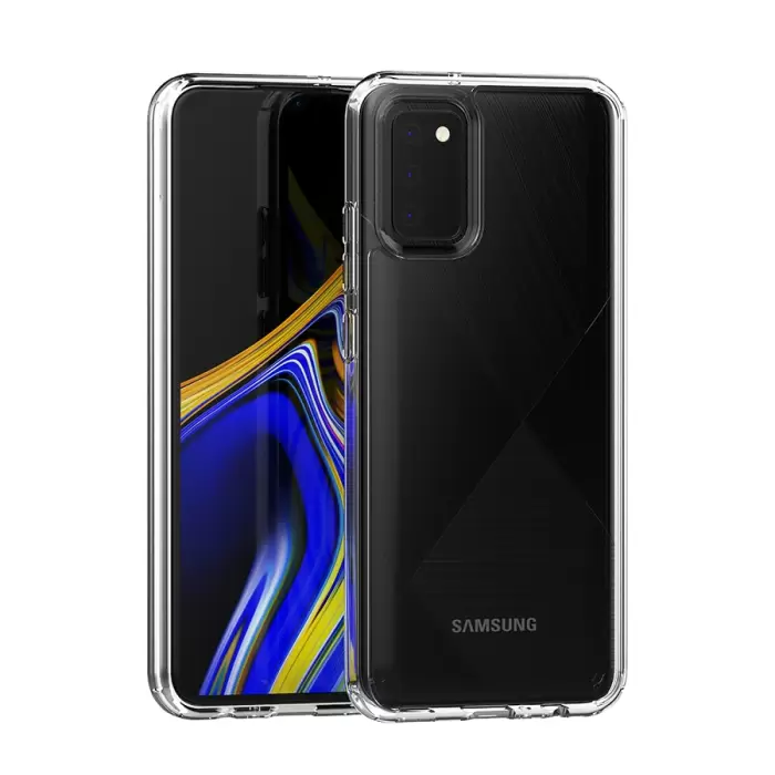 Samsung Galaxy A02S Coss Sert Darbe Emici Silikon Şeffaf Kamera Korumalı Arka Kapak