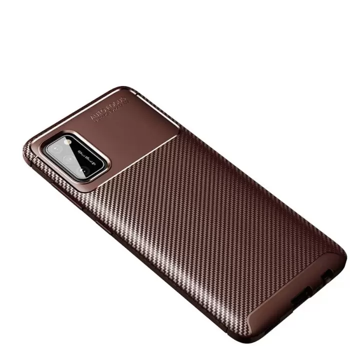 Samsung Galaxy A02S Kılıf Lopard Kamera Korumalı Karbon Desenli Negro Kapak Orijinal Yüzey Kılıf