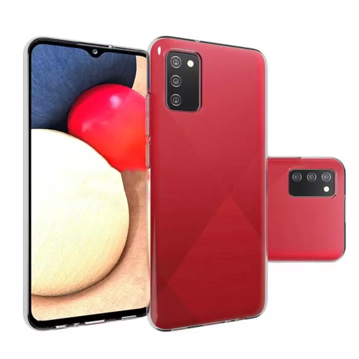 Samsung Galaxy A02S Kılıf Lopard Kamera Korumalı Renksiz Şeffaf Esnek Silikon Kapak Süper